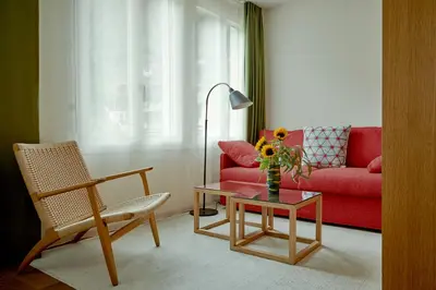 Ein Sitzbereich in der Unterkunft Bellevue Parkhotel & Spa - Relais & Châteaux