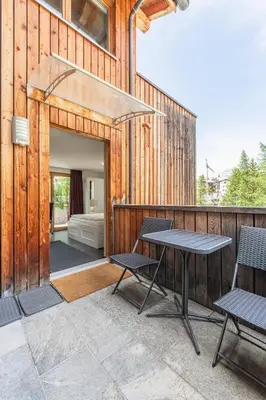 Ein Balkon oder eine Terrasse in der Unterkunft Apartment Dorfblick