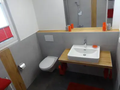 Ein Badezimmer in der Unterkunft Domblick Apartments