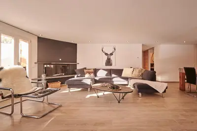 Ein Sitzbereich in der Unterkunft Bielholz