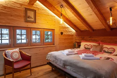 Ein Bett oder Betten in einem Zimmer der Unterkunft Chalet Schuler