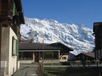Ein allgemeiner Bergblick oder ein Berglick von der Ferienwohnung aus