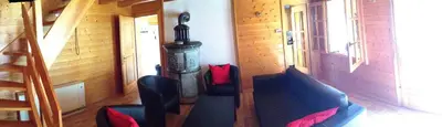 Ein Sitzbereich in der Unterkunft L'Eau-Vive