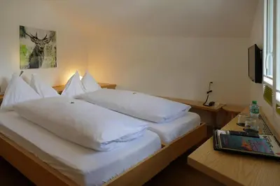 Ein Bett oder Betten in einem Zimmer der Unterkunft Park-Hotel Saas- Fee