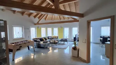 Ein Sitzbereich in der Unterkunft Aquarell Apartments