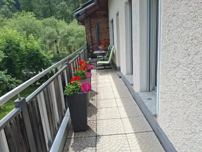 Ein Balkon oder eine Terrasse in der Unterkunft Aquarell Apartments