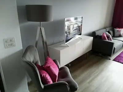 Ein Sitzbereich in der Unterkunft Swiss Seeblick Apartment mit Hotelanbindung