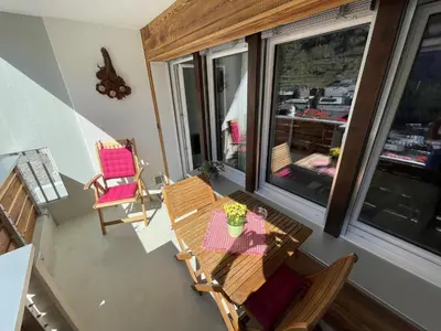 Ein Sitzbereich in der Unterkunft Haus Oasis