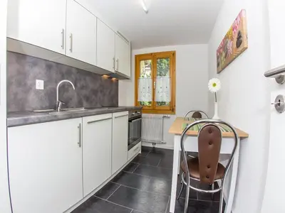 Küche/Küchenzeile in der Unterkunft Apartment Bergfink Obergeschoss-6 by Interhome