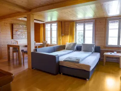 Ein Sitzbereich in der Unterkunft Chalet Hüsli by Interhome
