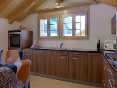 Küche/Küchenzeile in der Unterkunft Apartment Staubbach by Interhome