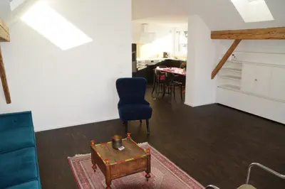 Ein Sitzbereich in der Unterkunft Ackaert Ferienwohnung Top of Thun