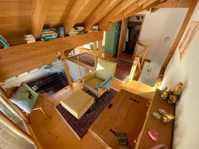 Ein Sitzbereich in der Unterkunft Alpenparadies