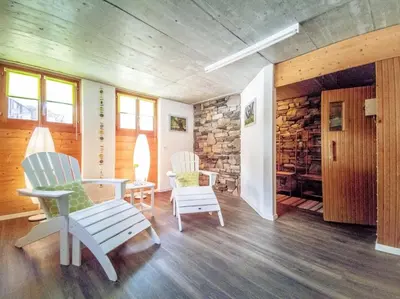Ein Sitzbereich in der Unterkunft Chalet Guttannen EG - GRIWA RENT AG