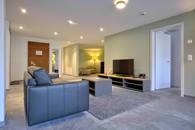 Ein Sitzbereich in der Unterkunft Apartment JungfrauCenter Roteflue - GRIWA RENT