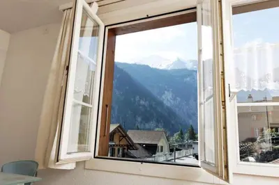 Ein allgemeiner Bergblick oder ein Berglick von der Ferienwohnung aus