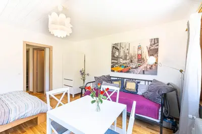 Ein Bett oder Betten in einem Zimmer der Unterkunft Le Clavan - Studio à Crans-Montana (2-4 personnes)