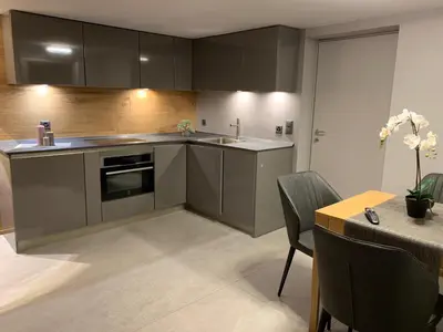 Küche/Küchenzeile in der Unterkunft Kirchplatz Apartment Lupus & Cervus