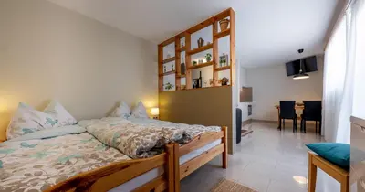 Ein Bett oder Betten in einem Zimmer der Unterkunft Arve-Visperterminen