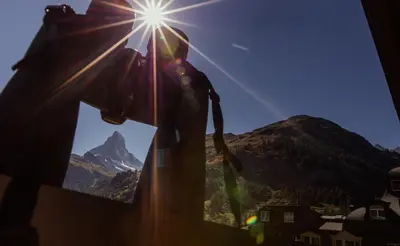Ein allgemeiner Bergblick oder ein Berglick von der Ferienwohnung aus