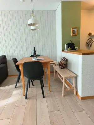 Ein Sitzbereich in der Unterkunft Ferienwohnung Nr.22,Haus Azurit