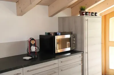 Küche/Küchenzeile in der Unterkunft Silberhorn