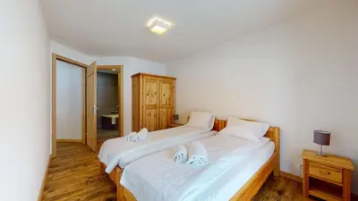Ein Bett oder Betten in einem Zimmer der Unterkunft Les Mayens MA 002 - LUXURY apartment 6 pers