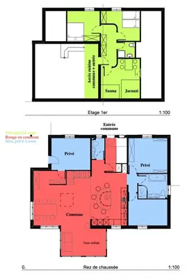 Grundriss der Unterkunft Logement chez l'habitant étage indépendant