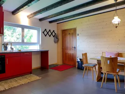 Küche/Küchenzeile in der Unterkunft Holiday Home Chalet Ninette by Interhome