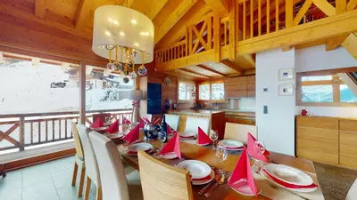 Ein Sitzbereich in der Unterkunft Etoiles des Neiges LUXE & JACUZZI chalet 12 pers by Alpvision Résidences