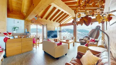 Ein Sitzbereich in der Unterkunft Etoiles des Neiges LUXE & JACUZZI chalet 12 pers by Alpvision Résidences