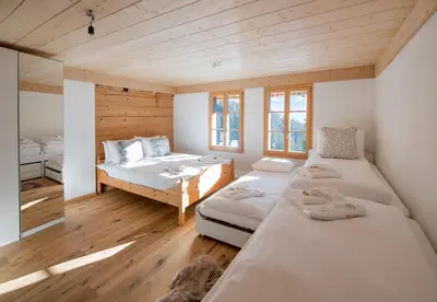 Ein Bett oder Betten in einem Zimmer der Unterkunft Chalet Ledibach