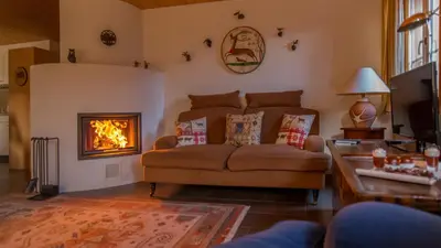 Ein Sitzbereich in der Unterkunft Chalet Sterndolde