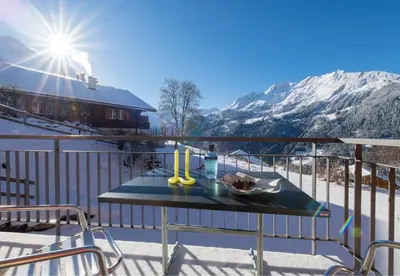 Ein allgemeiner Bergblick oder ein Berglick von der Ferienwohnung aus