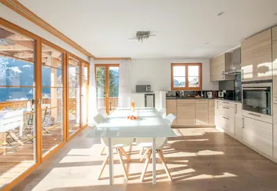 Küche/Küchenzeile in der Unterkunft Panoramapark Soleil Chalet A