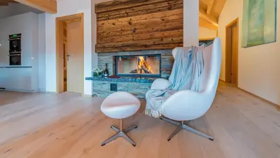 Ein Sitzbereich in der Unterkunft Panoramapark Soleil Chalet D