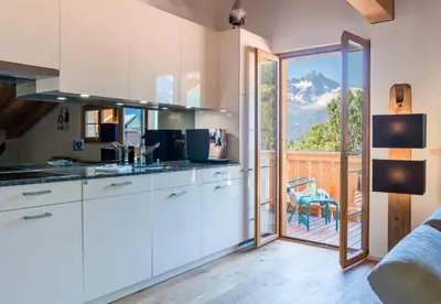 Küche/Küchenzeile in der Unterkunft Panoramapark Soleil Chalet E