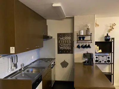 Küche/Küchenzeile in der Unterkunft Ferienwohnung ViOs im Haus Castello