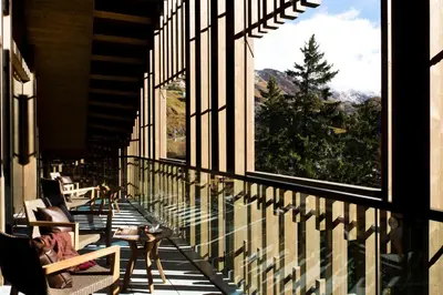 Ein Balkon oder eine Terrasse in der Unterkunft The Chedi Andermatt