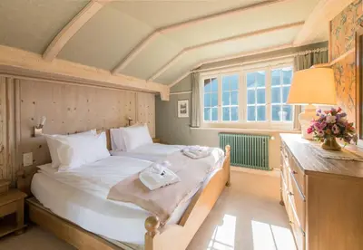 Ein Bett oder Betten in einem Zimmer der Unterkunft Chalet Irene