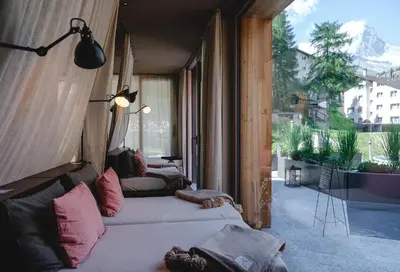 Ein Sitzbereich in der Unterkunft Nomad by CERVO Mountain Resort