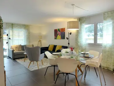 Ein Sitzbereich in der Unterkunft Apartment Terrasse by Interhome