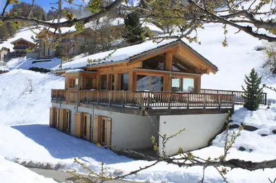 Chalet Magrappe, accès direct à la piste des Mayens de Veysonnaz im Winter