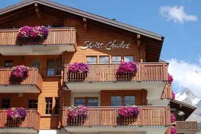 Ein Balkon oder eine Terrasse in der Unterkunft Apartment Swiss Chalet