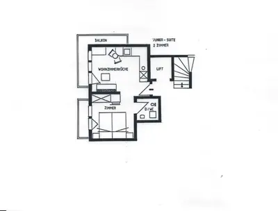 Grundriss der Unterkunft Apartment Swiss Chalet