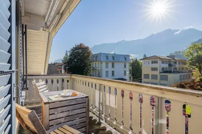 Ein allgemeiner Bergblick oder ein Berglick von der Ferienwohnung aus