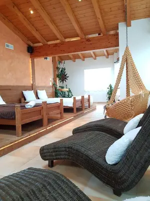 Ein Sitzbereich in der Unterkunft Hotel Europa