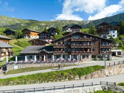 Ein allgemeiner Bergblick oder ein Berglick von des Hotels aus