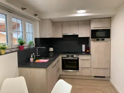 Küche/Küchenzeile in der Unterkunft Eiger, Jungfrau, luxury garden apartment