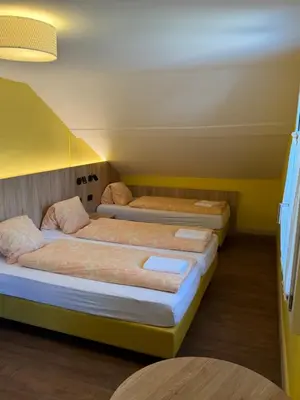 Ein Bett oder Betten in einem Zimmer der Unterkunft Budget Waldhotel Unspunnen